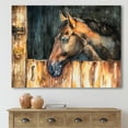 thumbnail image 2 of Close Up Of The Head of A Horse In Stable 40 in x 30 in Painting Canvas Art Print, by Designart, 2 of 4