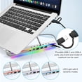 thumbnail image 3 of Laptop Stand with USB、Type C and RGB Lights Aluminum Adjustable Foldable Laptop Stand for Desk Ergonomic Portable Laptop Riser Holder Compatible with Laptops and iPad . Si, 3 of 7
