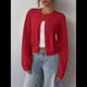 thumbnail image 5 of Suéter Tipo Cárdigan Corto de Larga con Botones y Cuello Redondo para Mujer, Ropa de Punto . Rojo S, 5 of 9
