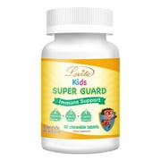 Lovita Kids Immune Support with Vitamin C, Vitamin E, A , and Zinc, Plus Elderberry Extract, Acerola, Rose Hips, Colostrum with Lactoferrin for Kids Growth Support, 60 Chewable Tablets