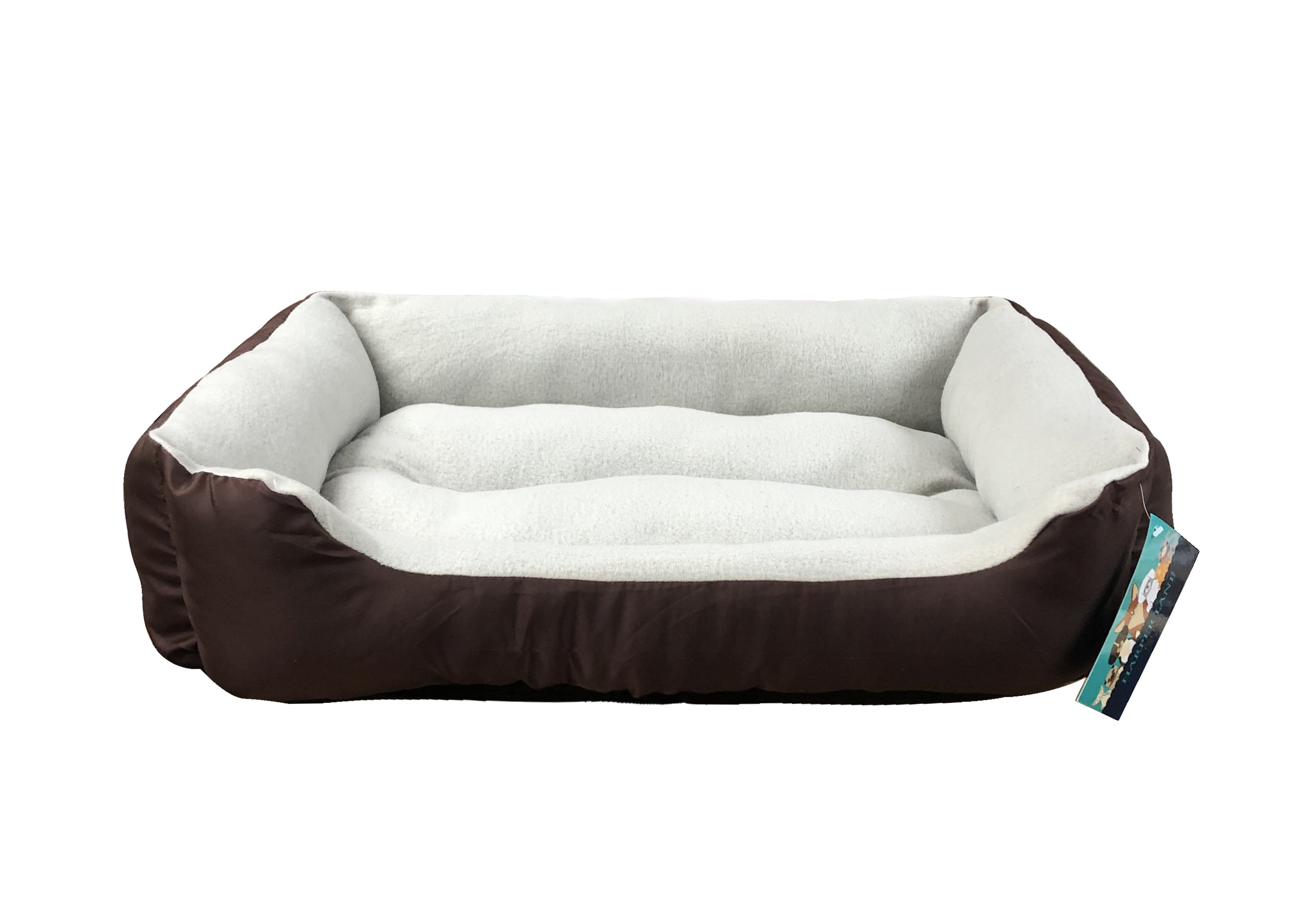 Harper Lane Monaco Rectangular Plush Pet Bed, Chocolate
