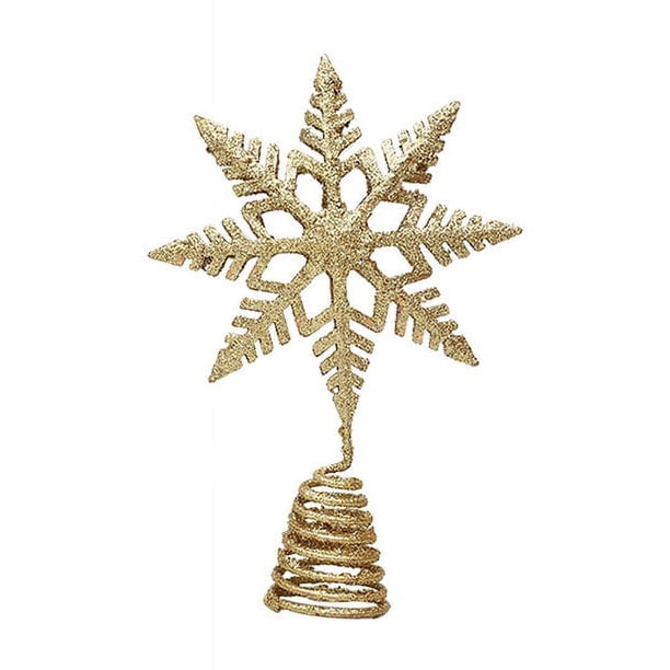 Estrella para árbol de Navidad, estrella para la copa del árbol, decoración para árbol de Navidad, estrella luminosa para árbol de Navidad para decoración de interior y exterior (dorado)