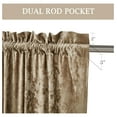 thumbnail image 3 of Huang zhong wen Lux Tan Crushed Velvet Curtains 2 Panel Set - 84 inches Long Room Darkening Luxury Distressed Velvet Rod Pocket Window Drapes for Living Room Bedroom 50" W x 84" L, 3 of 9