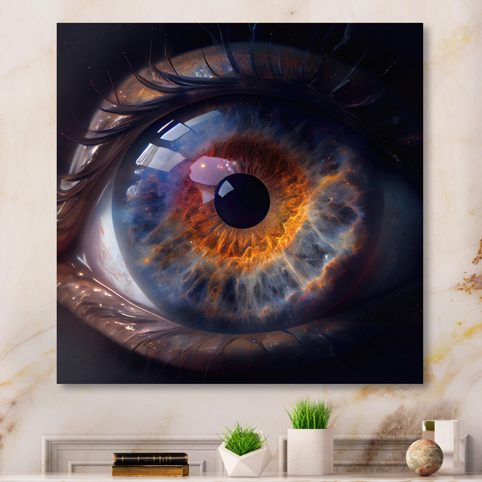 Designart Eye To The Galaxy Canvas Wall Art