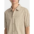 thumbnail image 4 of No Boundaries Boxy Button Down Shirt with Short Sleeves, Men's and Big Men's, 4 of 5