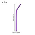 thumbnail image 2 of Unique Bargains Reusable Metal Straws 4Pcs, Stainless Steel Bent Straw 9.5' Long for Boba Tea Milk Shake Beverage Juice  Purple, 2 of 5