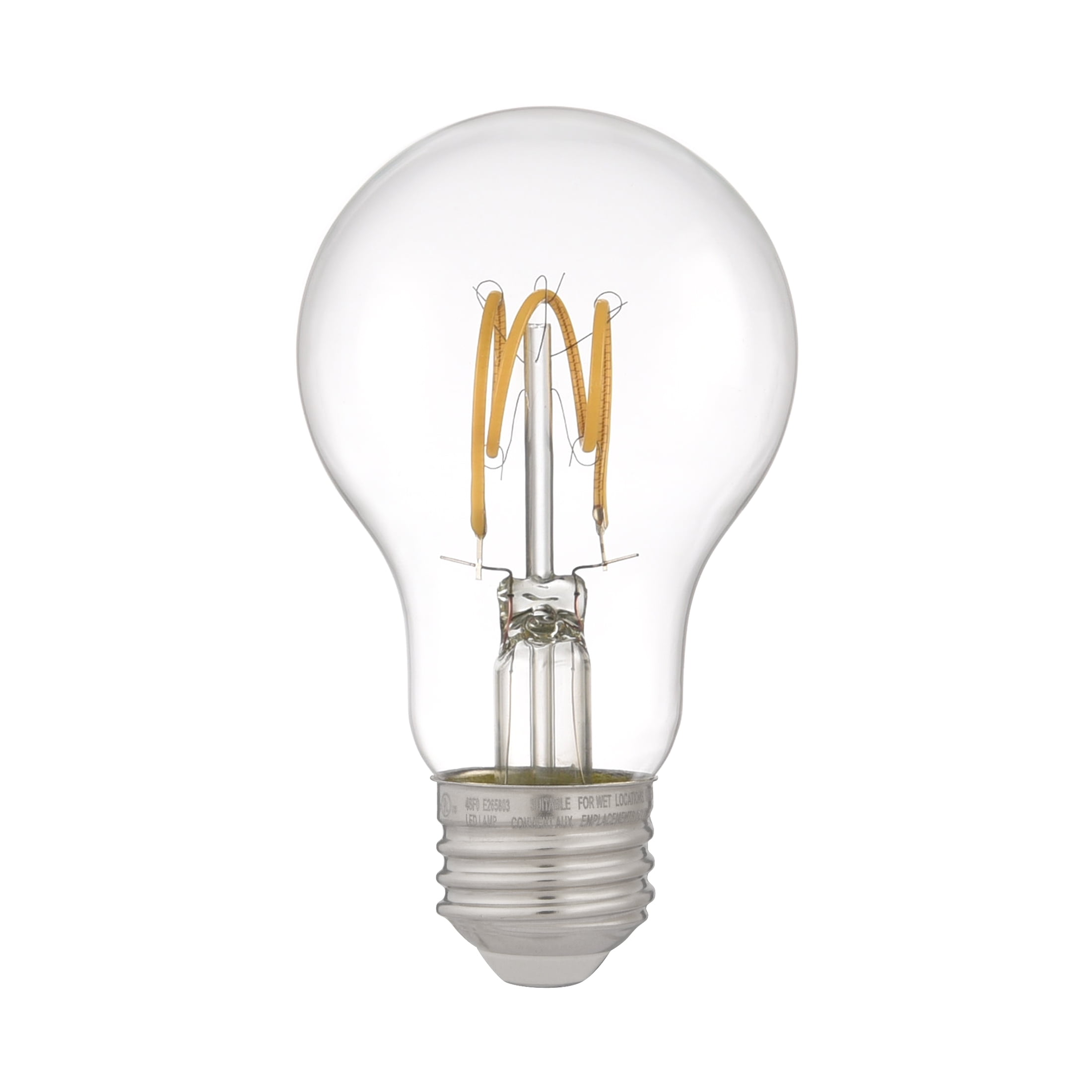 Better Homes & Gardens 4W (40W Equivalent) Daylight A19 Vintage LED Light Bulbs, E26 Base, 2 Pack