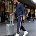 thumbnail image 5 of Men’s Two Piece Tracksuit Set Casual Bomber Jacket and Jogger Pants with Striped Print Athletic Style Outfit, 5 of 7