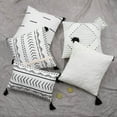 thumbnail image 3 of Housse de Coussin Tissée à Franges Style Bohème - Blanc, Coton, Impression sur Écran (C, 45x45cm), 3 of 5