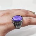 thumbnail image 5 of Charoite Mans Ring, Natural Purple Charoite Ring, Oxidized Silver Jewelry, 925 Silver Ring, Birthday Gift, Heavy Mens Ring, Arabic Design, Ottoman Style Ring, Christmas, Turkey Mens Signet Ring, 5 of 7
