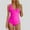 01 Hot Pink, variant on Feimerou One Piece Swimsuit Women Tummy Control High Waisted Sexy Ruffle V Neck Bathing Suits Back Cutout Slimming Push Up Monokini Swimsuits