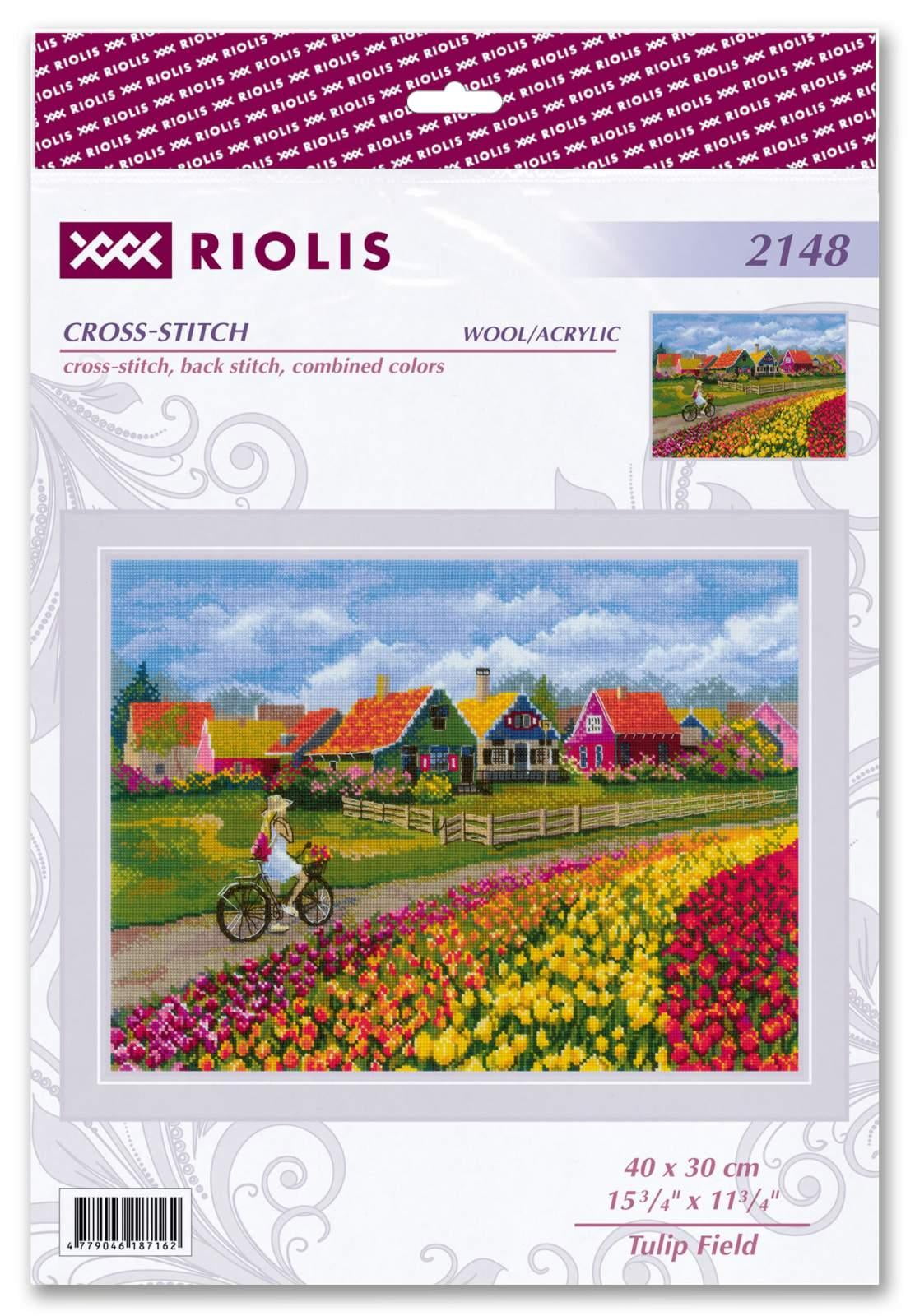 RIOLIS Counted Cross Stitch Kit 15.75"X11.75"-Tulip Field (14 Count)