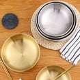 thumbnail image 6 of 304 Stainless Steel Double-Layer Cold Noodle Bowl – Anti-Scald Insulated Korean Style Salad & Soup Bowl – Large Gold/Silver Kitchen Tableware, 6 of 16