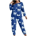 thumbnail image 3 of Censtreet Women's Plus Size 2 Piece Pajama Set Long Sleeve Shirt with Long Pajama Pant Printed Pj Lounge Sets XL-5XL, 3 of 5