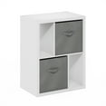 thumbnail image 2 of Furinno Viola Standing Storage Shelf with Two Storage Bins, White/Light Grey, 2 of 7