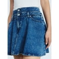 thumbnail image 4 of Scoop Women's Denim Mini Skirt with Double Waistband, Sizes 0-18, 4 of 5