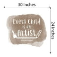 thumbnail image 4 of Children Every Child Is An Artist Empowering Quote Wall Decal Decoration Cute Kids Art Paint Brush Pencil Childrens Room Lasts Years and Easily Removable - Size: 30 In(W) x 24 In(H), 4 of 5