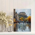 thumbnail image 2 of Impressionist Edinburgh Castle Street Scene Canvas Wall Art, 2 of 8
