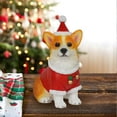thumbnail image 3 of Zawou Cute Christmas Dog Figurine with Santa Hat, Resin Tabletop Decor for Holiday, Christmas Xmas Chihuahua Holiday Dog Ornaments, Full Color, size A, 3 of 6