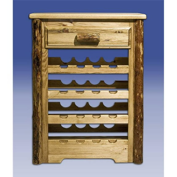 Montana Woodworks Glacier Country Log Wine Cabinet 16 Bottle Capacity