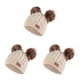 thumbnail image 3 of Minnieouse Bufanda Conjunto de gorro y guantes para niños Elasticidad Protector térmico Clima frío Manoplas versátiles Sellado marrón pom bola de pompón marrón beige 3Conjunto, 3 of 6