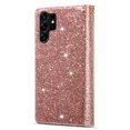 thumbnail image 6 of Wallet Case for Samsung Galaxy S23 Ultra 5G, Glitter Bling Flip Folio Leather Protective Magnetic Stand Zipper Purse Phone Cover with Card Slot Holder Wrist Strap for Women, Rosegold, 6 of 9