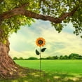 thumbnail image 4 of Girasol giratorio para jardín, molinete de viento, decoración para patio y jardín, metal. No importa la estación del año, disfrutarás del movimiento y el color que aporta a tu jardín., 4 of 7
