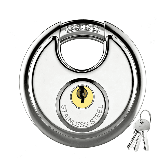 ZHZFKQ Keyed Padlock, Stainless Steel Locker Lock Heavy Duty Locks with 3 Keys, Waterproof Outdoors Gate Storage Unit Lock with 3/8 Inch Shackle for Warehouse, Gym Storage Locker (1 Pack)