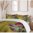 thumbnail image 6 of Ambesonne Romantic Duvet Cover Sets, Retro Flower Painting, 2-Queen, Pink Yellow Green, 6 of 7