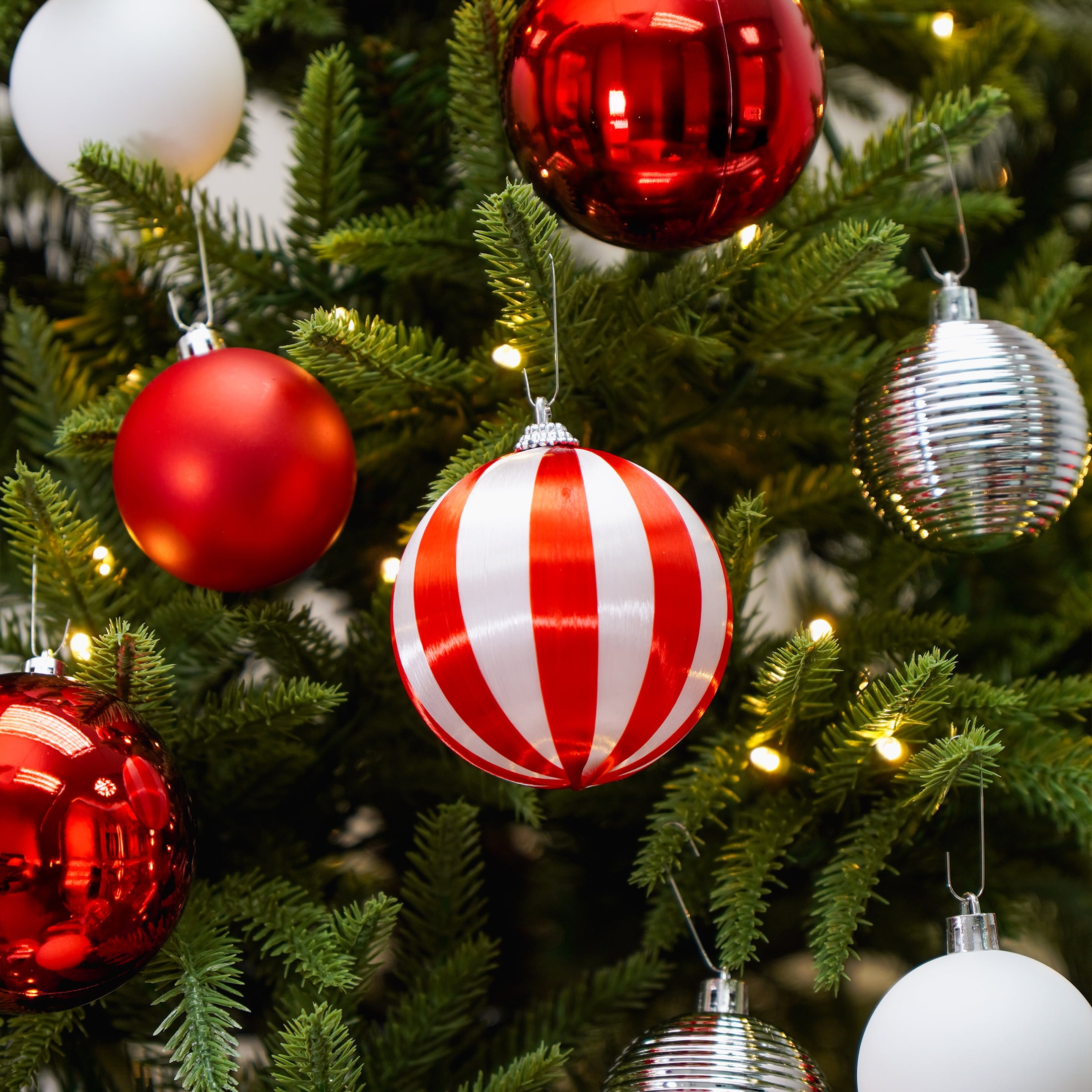 75-Count Red and White Ball Shatterproof Christmas Ornaments, by Holiday Time