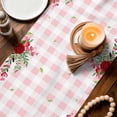 thumbnail image 3 of Valentine's Day Table Runner - 48 Inch Long Red Truck Roses Love Leaves Pink Plaid Cotton and Linen Blended Dress Scarves Farmhouse Table Runner for Kitchen Dining, Coffee Table, 13" x 48", 3 of 8
