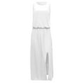 thumbnail image 4 of Robe d'Été 2025 pour Femmes Robes Décontractées pour Femmes Sans Manches à Col Rond Robe Maxi pour Femmes Robes Décontractées Couleur Unie Fente Robe Sans Manches Longueur Genou Ouverture, 4 of 6