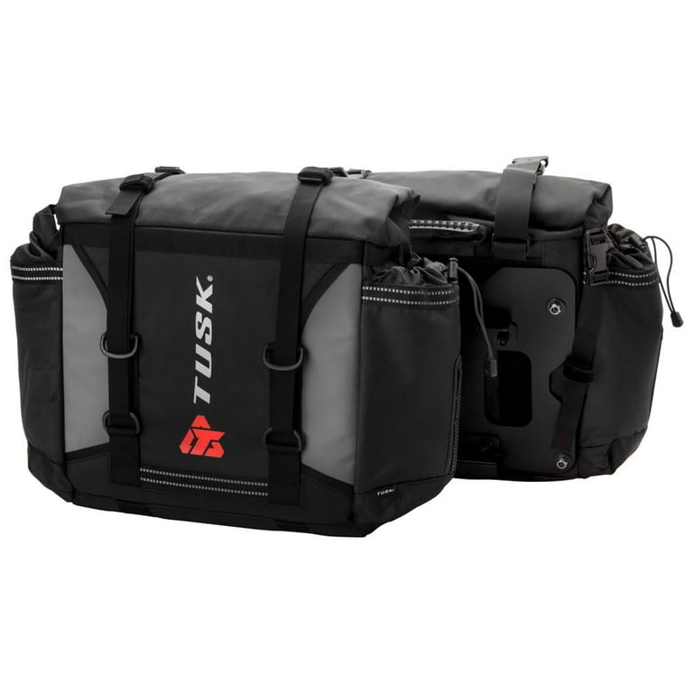 Tusk Pannier Racks With Olympus Pannier Bags with Top Rack Black