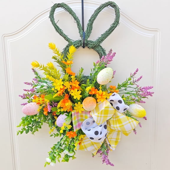 Easter Eggs Decorations Clearance Easter Wreath Front Door Hanging Basket Flower Basket Decoration Indoor Home Decoration Spring Hanging Decoration