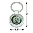 thumbnail image 2 of Harry Potter Slytherin Painted Crest Keychain Classy Round Chrome Plated Metal, 2 of 5