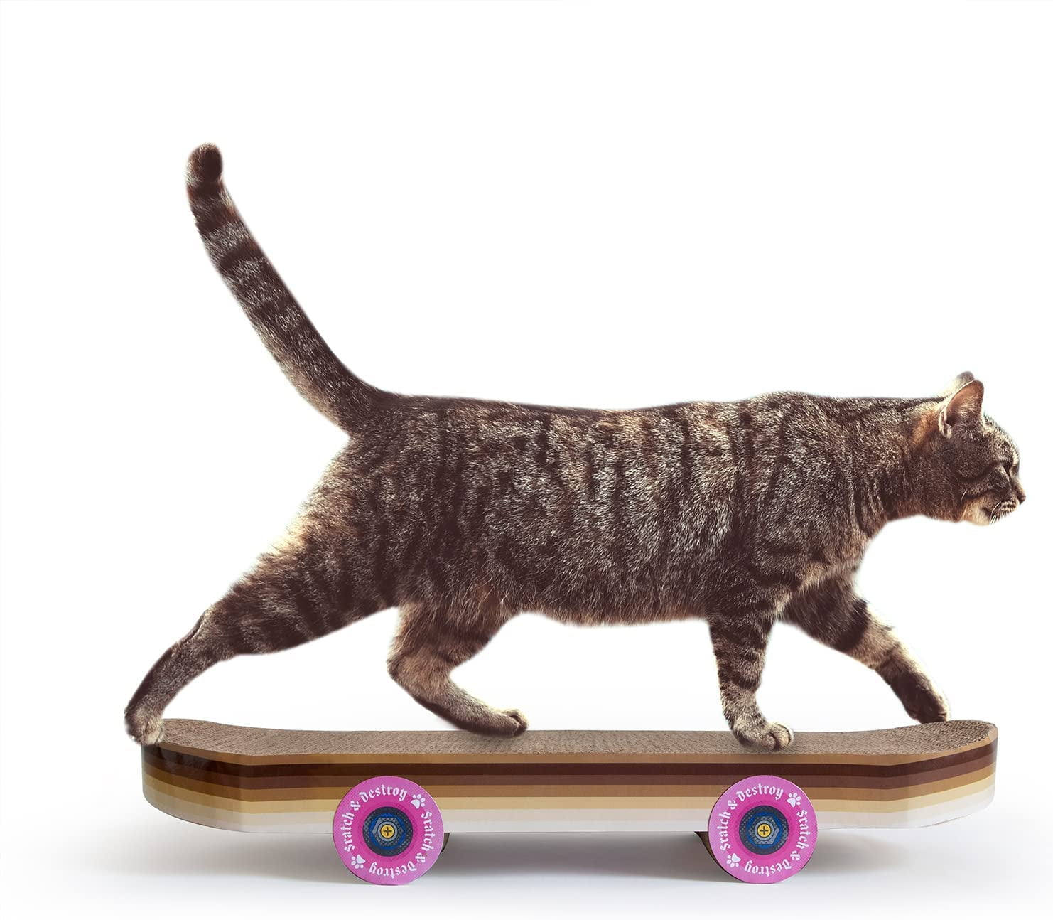 Suck UK Cat Scratch Pad Skateboard Cat Scratchers for Indoor Cats Cat Toy Scratching Board for Cats & Kittens Funny Cat Gifts & Gifts for Cats Interactive Cat Toy & Cardboard Cat Scratcher