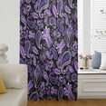 thumbnail image 6 of Boho Purple Floral Sheer Curtains 45" Long, Farmhouse Botanical Vintage Paisley Flower Light Filering Curtains, Breathable Simi Curtain Privacy Drapes for Kitchen Bathroom Small Window Treatment, 6 of 9