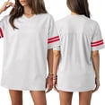 thumbnail image 2 of HAJWOH Jersey T Shirts for Women Plain Football Tops Athletic Shirts Practice Sports Uniforms Outfits Red M, 2 of 5