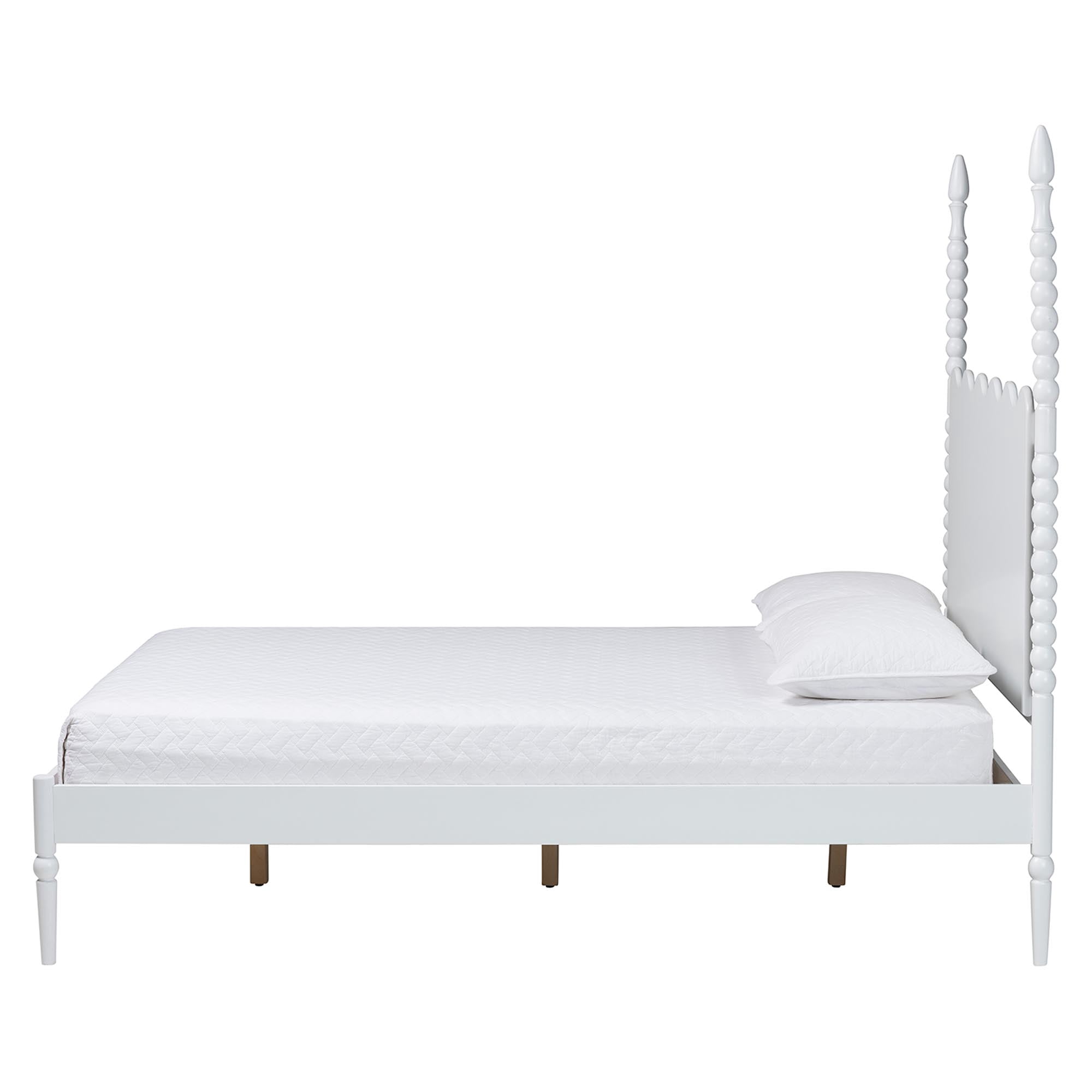 Baxton Studio Brantley Modern Farmhouse Platform Bed, Queen, White
