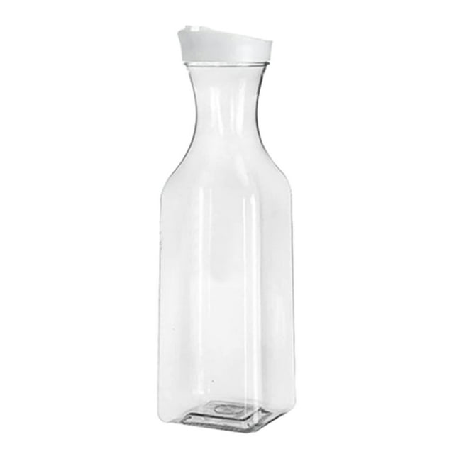 Kyursd Organisateurs d'Été et Rangement Offre Spéciale! Carafe en Plastique avec Couvercle Rabattable Base Conteneurs de Jus Pichet en Plastique Transparent pour Eau Thé Glacé Jus Boisson Infusion à Froid et Bar