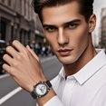 thumbnail image 2 of Reloj de Pulsera Para Hombre, Original A Estrenar Correa Metalica Hombre, Moderno, Casual, Deportivo Reloj de Pulsera,Reloj Digital Multifuncional para Hombres, Deportes, Correr D,alloy, 2 of 6