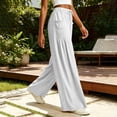 thumbnail image 5 of CHGBMOK Women's Plus Size Palazzo Pants Elastic High Waist Drawstring Wide Leg Pants Flowy Floor-Length Trousers with Pockets Loose Casual Pants, 5 of 9
