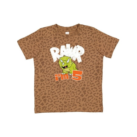 

Inktastic RAWR I m 5! Baby Triceratops Gift Toddler Boy or Toddler Girl T-Shirt
