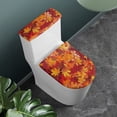 thumbnail image 3 of HELLHERO Red and Yellow Maple Leaves 2 Piece Set Toilet Cover Set Fits All Toilet Shapes Elastic Fabric, Elastic Edge, Household, 3 of 8