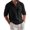 Black, variant on TOUMENY Men Linen Shirts Casual Long Sleeve Lightweight Breathable Shirt Solid Button Down Loose Fit Vacation Beach Summer Fall Tops Black L