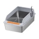 thumbnail image 5 of Caja de arena para gatos, caja de arena para gatos, semicerrada, fácil de limpiar con cuchara, bandeja de arena para gatos de entrada baja para gatos Gris claro, 5 of 10