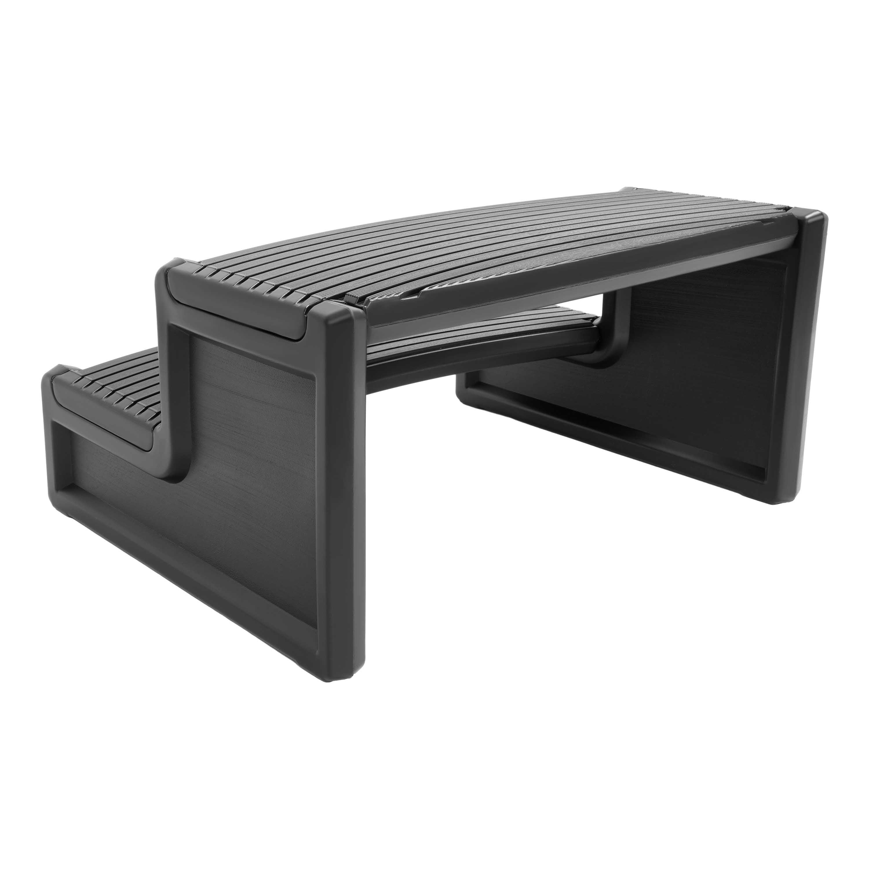 KOJEM Hot Tub Steps 2-Step Outdoor Spa Steps Indoor Step Stool Pool Ladder Non-Slip Surface