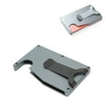 thumbnail image 3 of Card Holder, Aluminum Alloy Auto Popping Up Anti Theft Swiping Card Case, Portable Credit Card Box Work Card Holder Wallet, 3 of 8