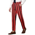 thumbnail image 4 of INSPIRE CHIC Men's Pants Stripes Zipper Closure Front Pockets Dress Pants 28 Red Black, 4 of 7