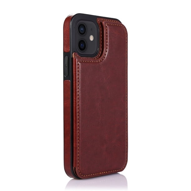 Funda de cuero tipo billetera de lujo para iPhone 14 13 12 Mini Flip 11 Pro XR XS Max X 6 6s 7 8 Plus 5 5s SE 2020 2022 funda con ranuras para tarjetas Tan Jianjun unisex
